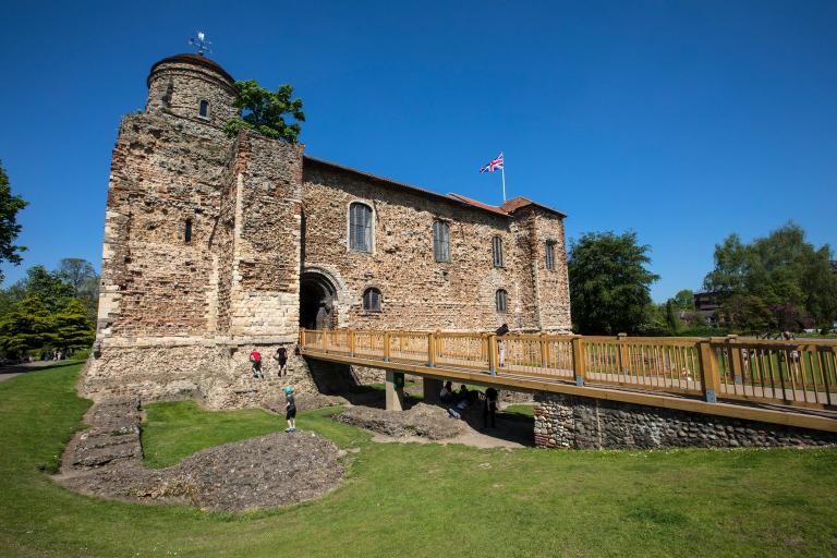 Colchester Castle in the sunshine.