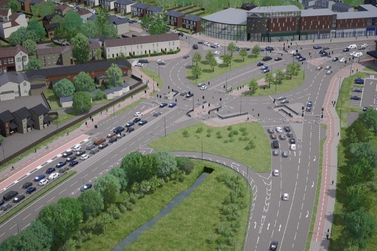 A CGI image of how the new Army and Navy hamburger roundabout junction will look once complete.