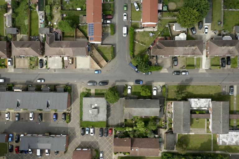 Aerial shot of a Chelmsford neighbourhood