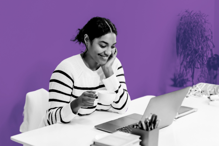 Woman using laptop