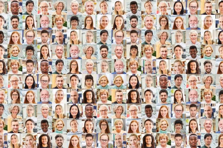 Collage showing diverse population of people 