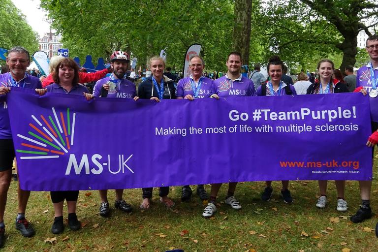 Supporters of charity MS-UK geared up for cycling