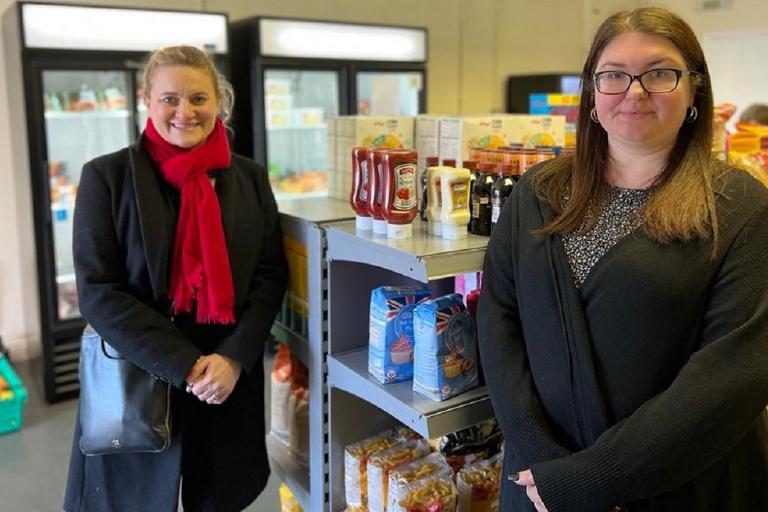 Cllr Louise McKinlay, ECC Deputy Leader and Cabinet Member for Community, Equality, Partnerships and Performance, and Shelly Tidman, Project Manager of the Brooklands Community Shop