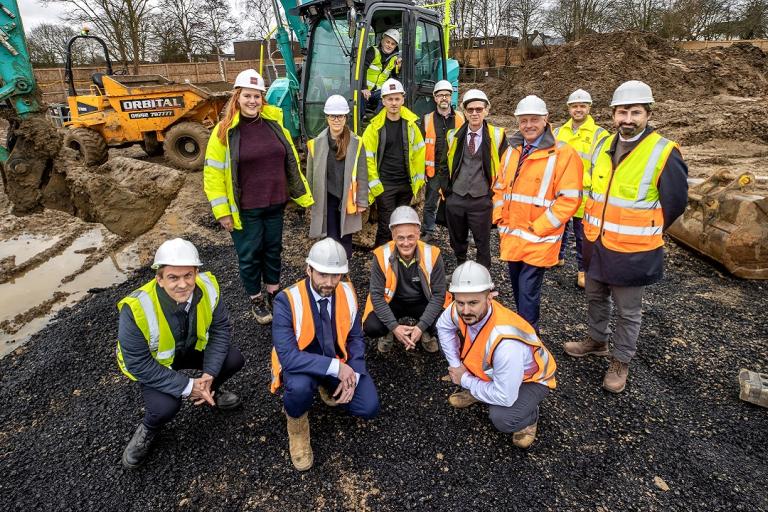 Staff at the site of the new modern housing development in Shernbroke Road, Waltham Abbey.