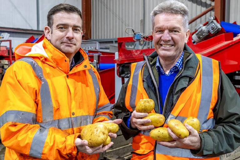 Robert Strathern (left), co-founder of Fairfields Farm, with Cllr Peter Schwier (right), Climate Czar at Essex County Council. Credit: Paul Starr and ECC