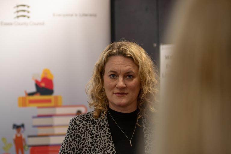 Councillor Louise McKinlay, Deputy Leader and Cabinet Member for Community, Equality, Partnerships and Performance, at a Literacy Area